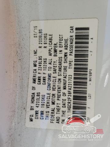 1HGCR2F38FA231703 2015 HONDA ACCORD photo no. 12