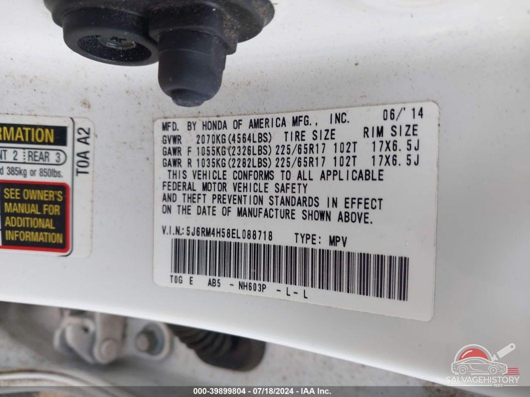5J6RM4H58EL088718 2014 HONDA CR-V photo no. 9