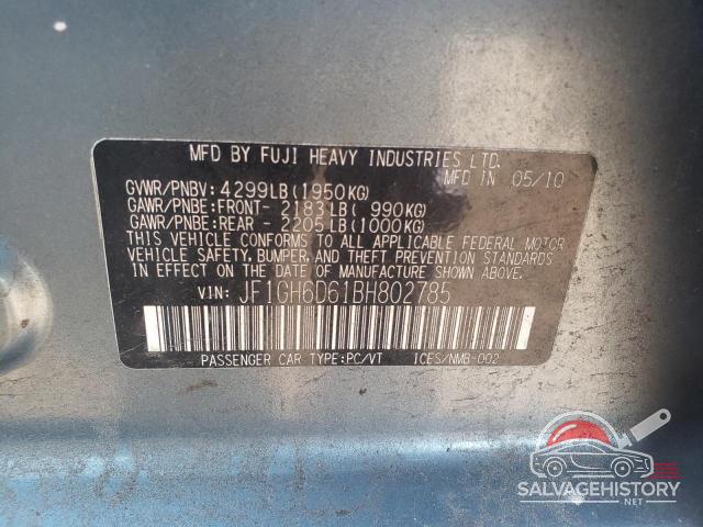 JF1GH6D61BH802785 2011 SUBARU IMPREZA photo no. 12