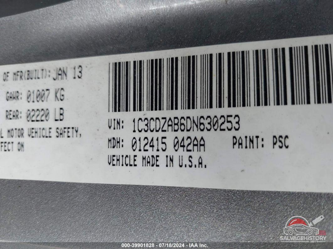 1C3CDZAB6DN630253 2013 DODGE AVENGER photo no. 9