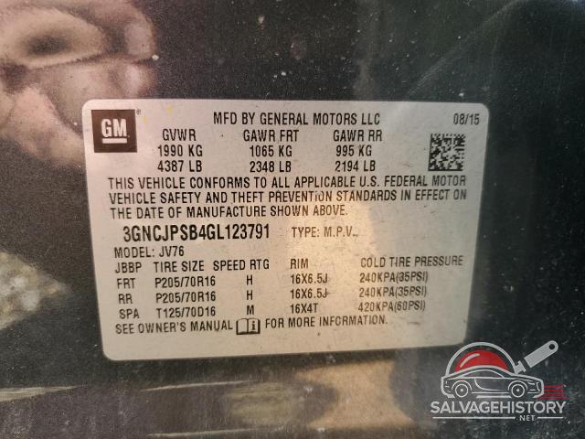 3GNCJPSB4GL123791 2016 CHEVROLET TRAX photo no. 14