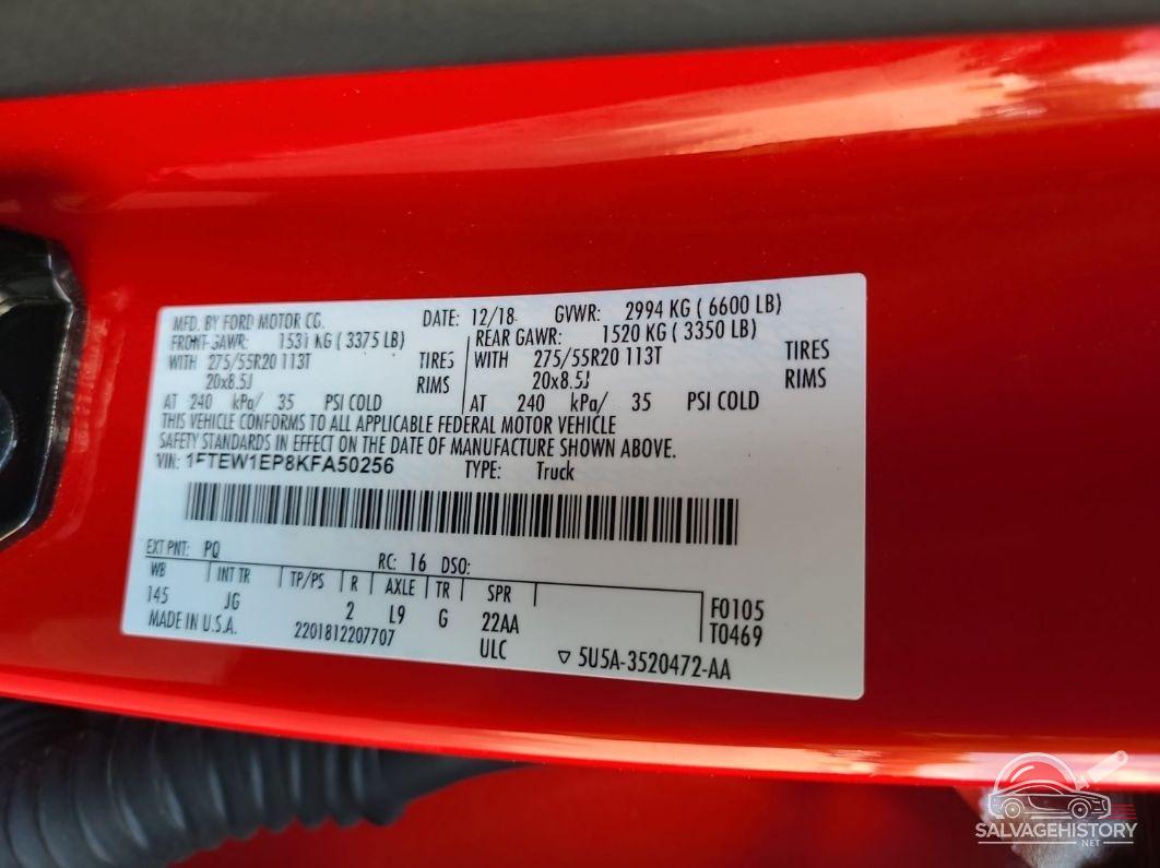 1FTEW1EP8KFA50256 2019 FORD F-150 photo no. 5