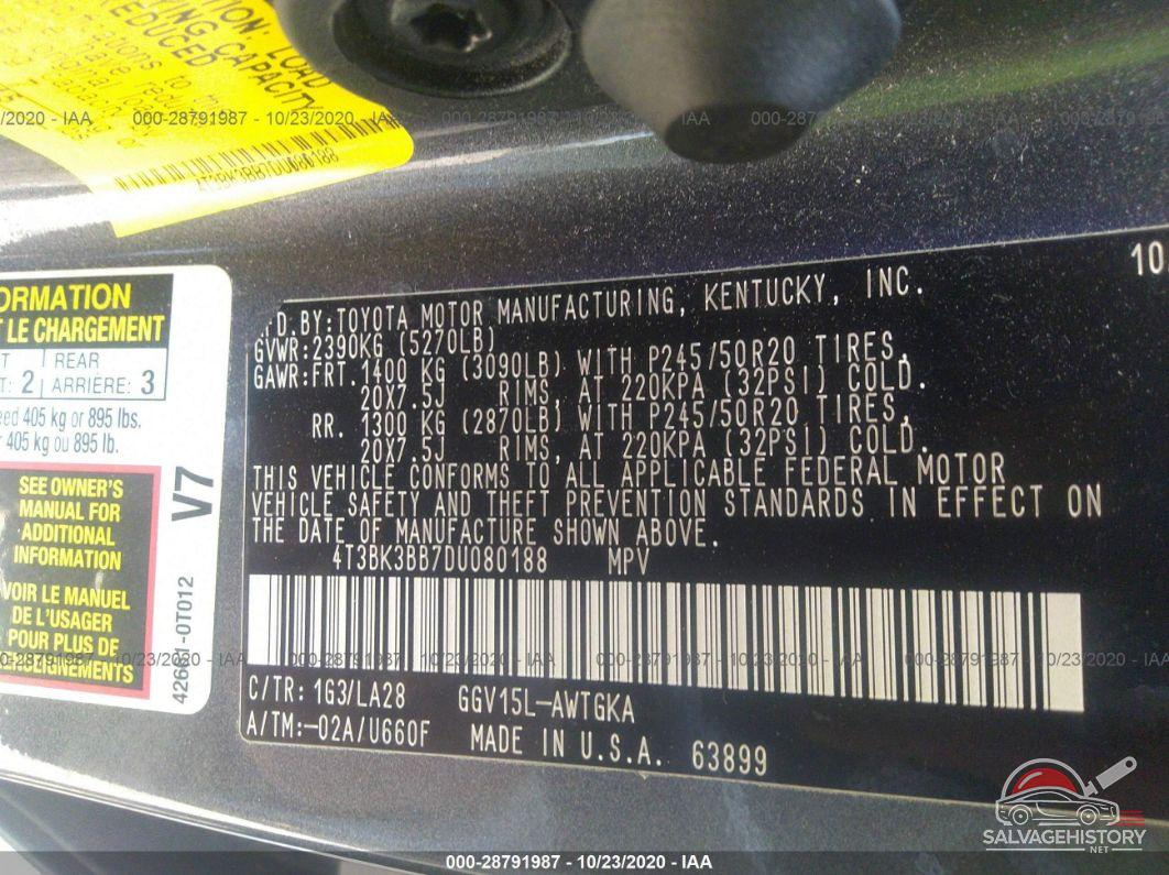 4T3BK3BB7DU080188 2013 TOYOTA VENZA photo no. 9