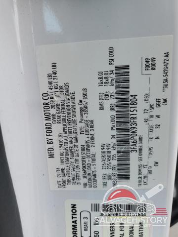 3FA6P0K93FR151804 2015 FORD FUSION photo no. 12