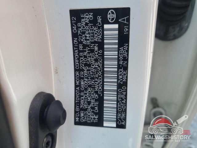 JTDKN3DU9C5450116 2012 TOYOTA PRIUS photo no. 12
