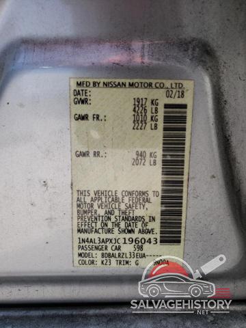 1N4AL3APXJC196043 2018 NISSAN ALTIMA photo no. 12
