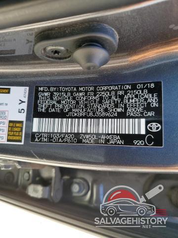 JTDKBRFU8J3589624 2018 TOYOTA PRIUS photo no. 12