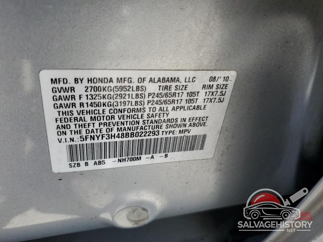 5FNYF3H48BB022293 2011 HONDA PILOT photo no. 13