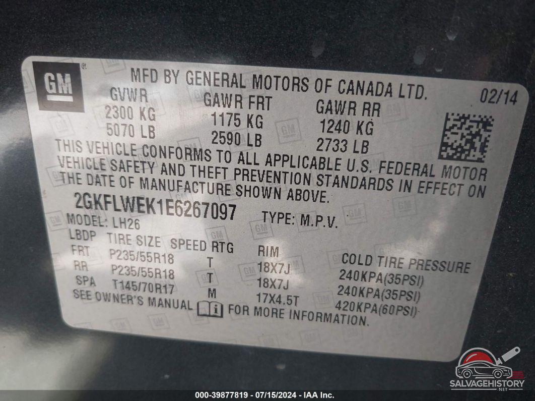 2GKFLWEK1E6267097 2014 GMC TERRAIN photo no. 9