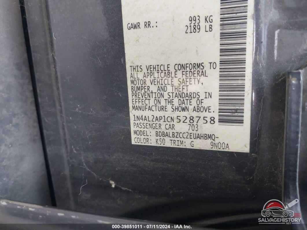 1N4AL2AP1CN528758 2012 NISSAN ALTIMA photo no. 9