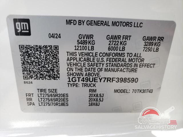 1GT49UEY7RF398590 2024 GMC SIERRA photo no. 12