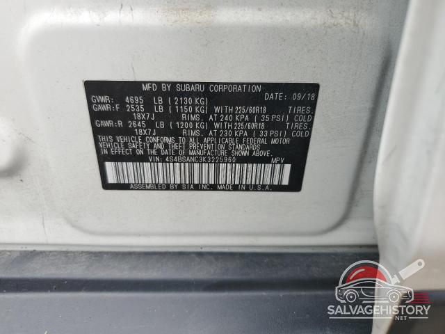 4S4BSANC3K3225960 2019 SUBARU OUTBACK photo no. 13
