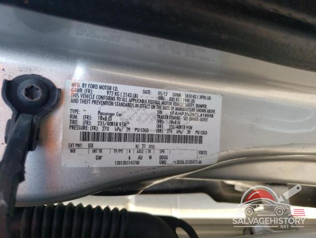 1FAHP3N28CL419958 2012 FORD FOCUS photo no. 12