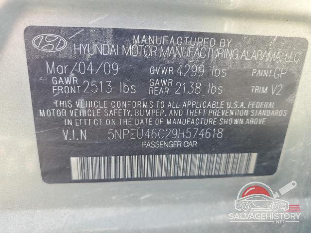 5NPEU46C29H574618 2009 HYUNDAI SONATA photo no. 12