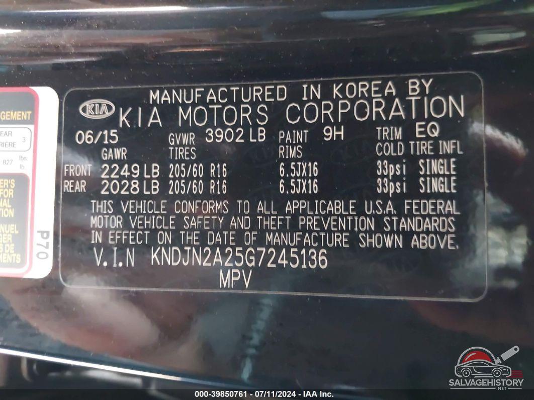 KNDJN2A25G7245136 2016 KIA SOUL photo no. 9