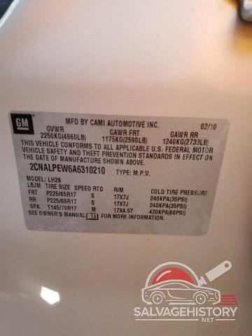 2CNALPEW6A6310210 2010 CHEVROLET EQUINOX photo no. 12