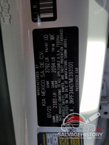 3KPF34AD7ME393101 2021 KIA FORTE photo no. 12