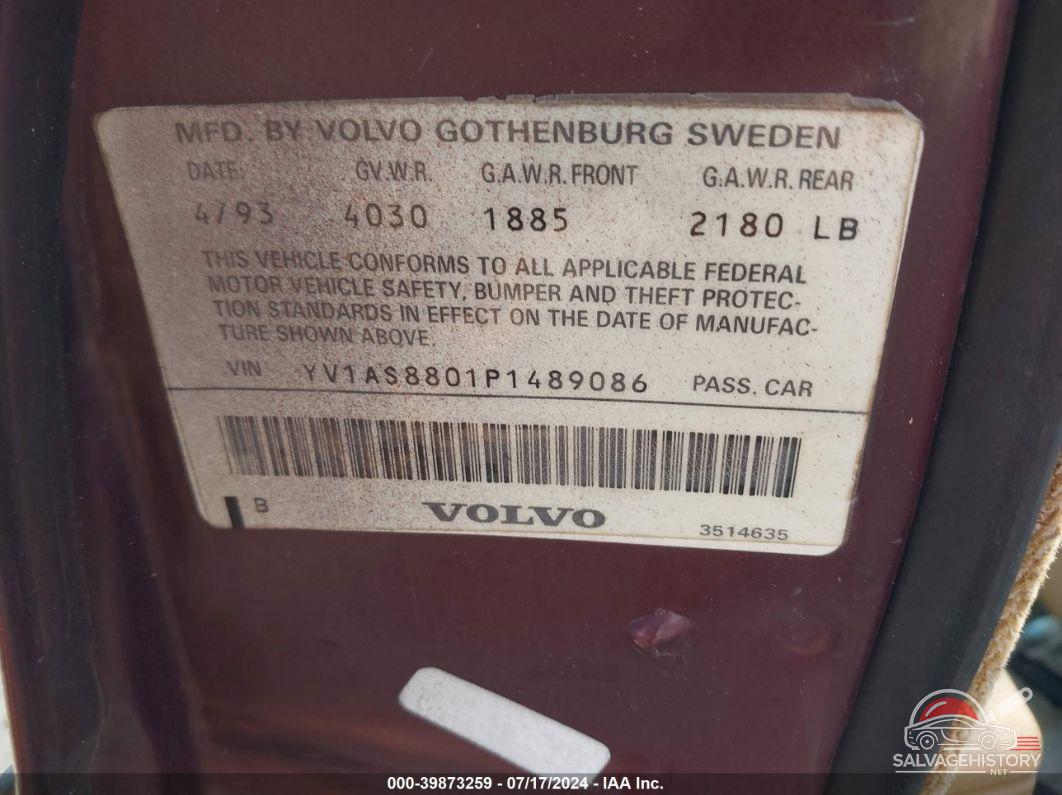 YV1AS8801P1489086 1993 VOLVO 240 photo no. 9