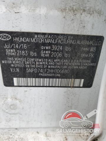 5NPD74LF2HH106680 2017 HYUNDAI ELANTRA photo no. 12