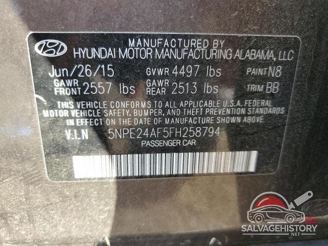 5NPE24AF5FH258794 2015 HYUNDAI SONATA photo no. 12