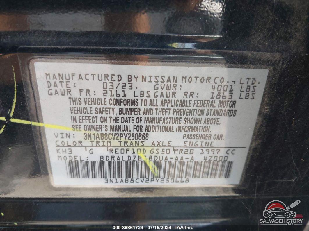 3N1AB8CV2PY250668 2023 NISSAN SENTRA photo no. 9
