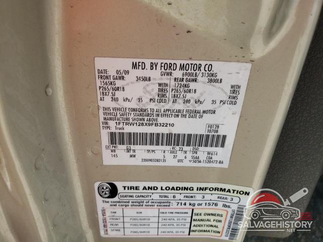 1FTRW128X9FB32210 2009 FORD F-150 photo no. 12