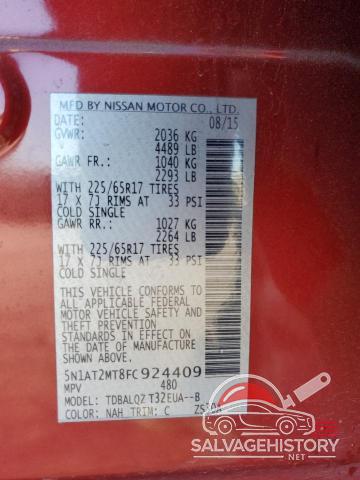 5N1AT2MT8FC924409 2015 NISSAN ROGUE photo no. 13