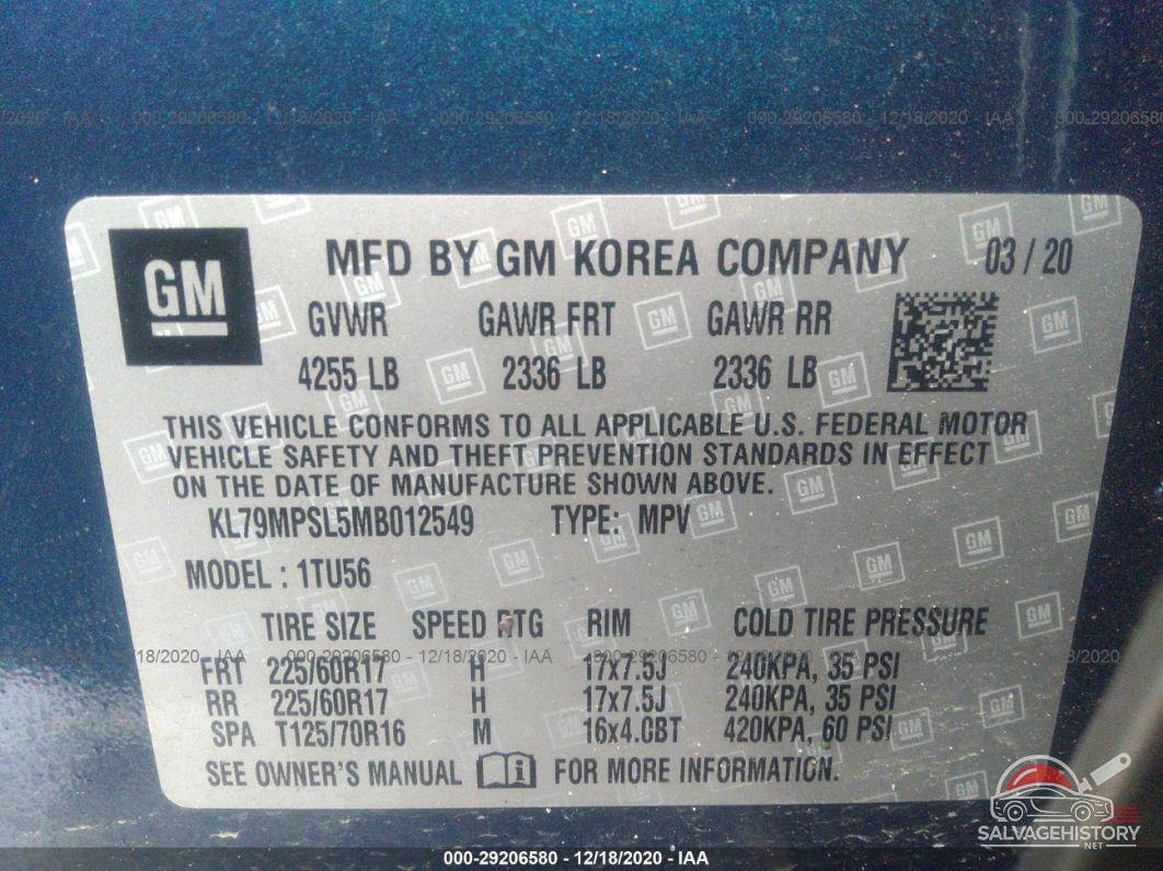 KL79MPSL5MB012549 2021 CHEVROLET TRAILBLAZER photo no. 9