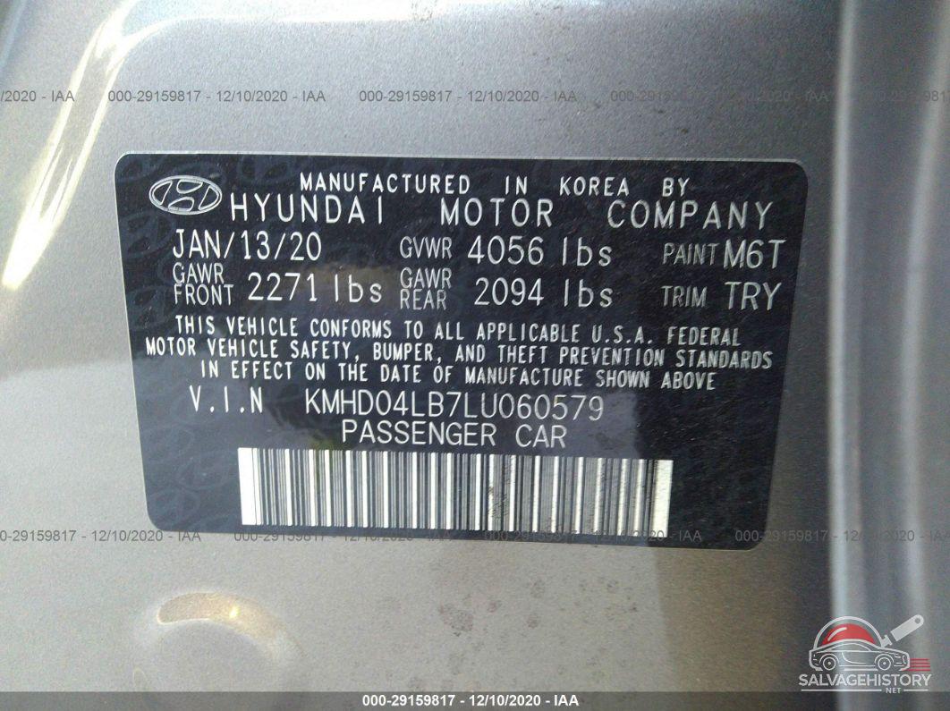 KMHD04LB7LU060579 2020 HYUNDAI ELANTRA photo no. 9