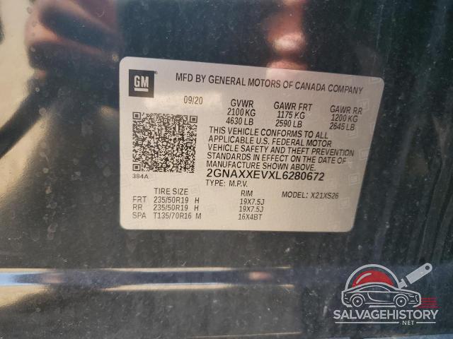 2GNAXXEVXL6280672 2020 CHEVROLET EQUINOX photo no. 12
