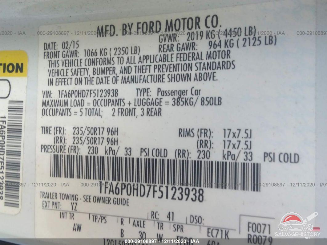 1FA6P0HD7F5123938 2015 FORD FUSION photo no. 9