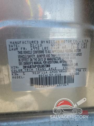3N1AB7AP1DL657369 2013 NISSAN SENTRA photo no. 13