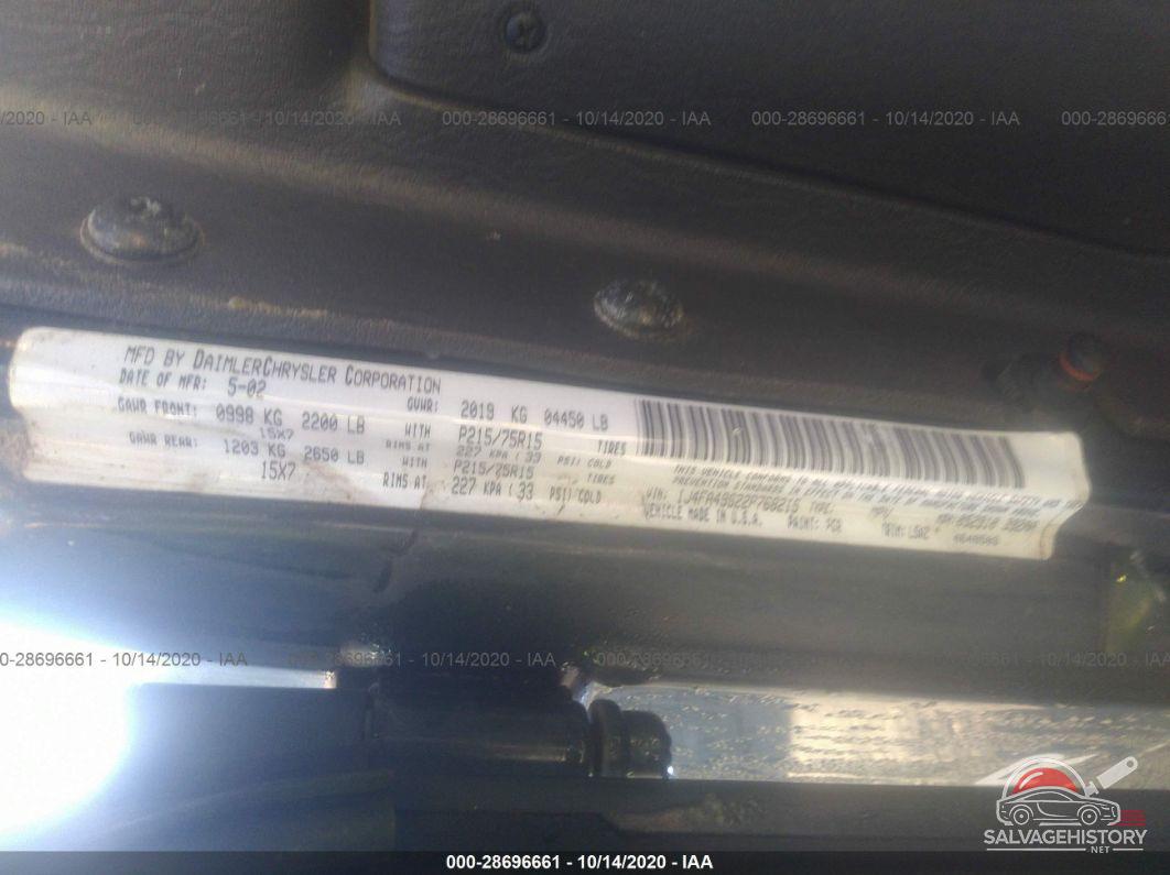 1J4FA49S22P768215 2002 JEEP WRANGLER photo no. 9