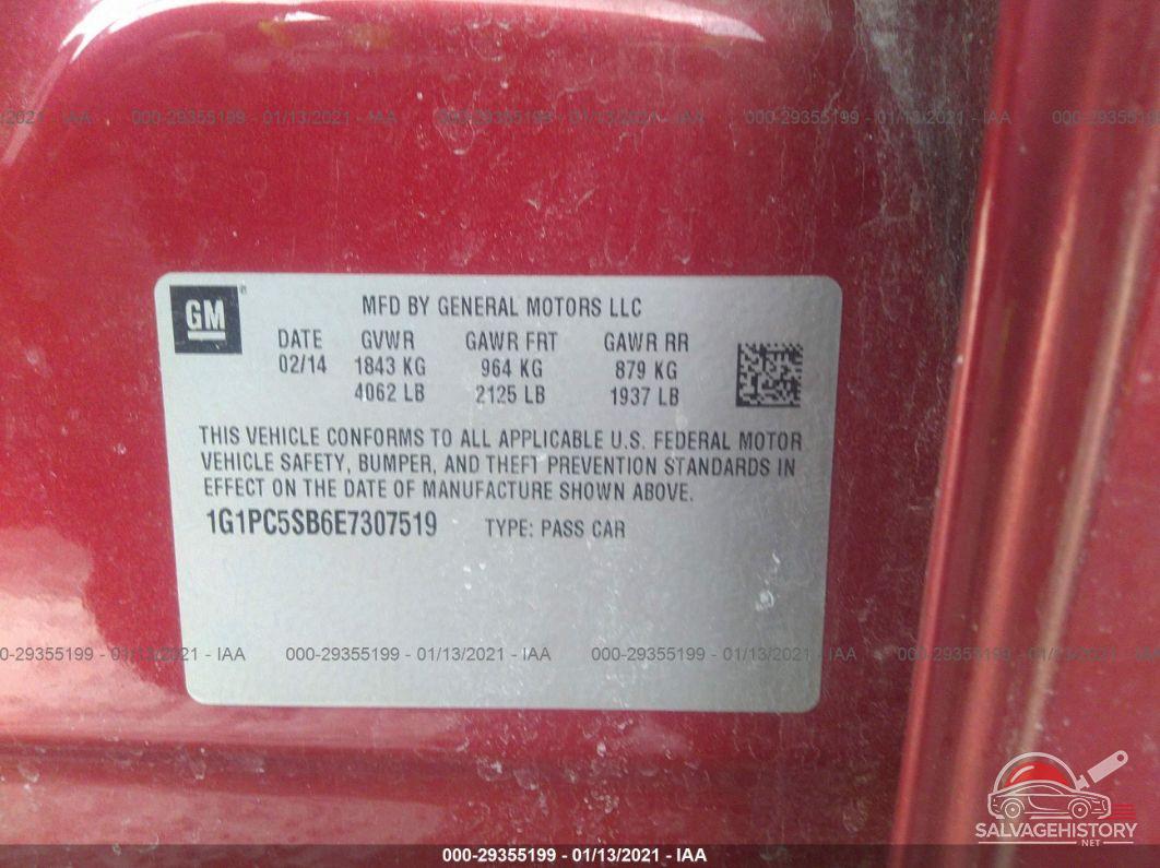 1G1PC5SB6E7307519 2014 CHEVROLET CRUZE photo no. 9