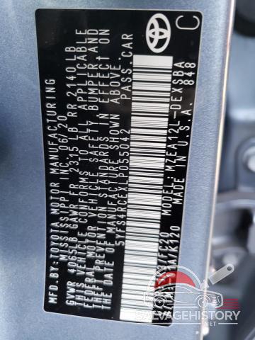 5YFS4RCEXLP055042 2020 TOYOTA COROLLA photo no. 12