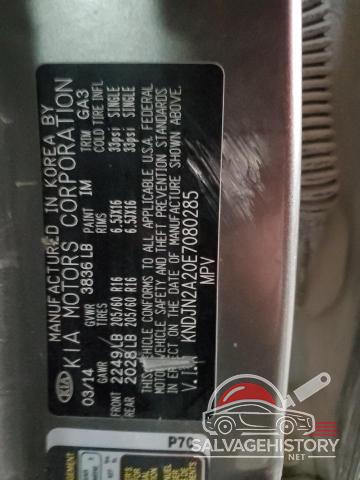 KNDJN2A20E7080285 2014 KIA SOUL photo no. 12