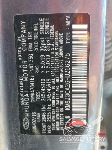 KM8J3CA26HU266278 2017 HYUNDAI TUCSON photo no. 13