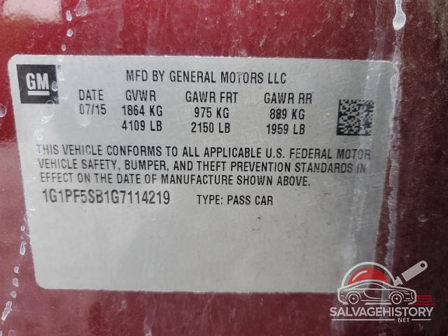 1G1PF5SB1G7114219 2016 CHEVROLET CRUZE photo no. 12