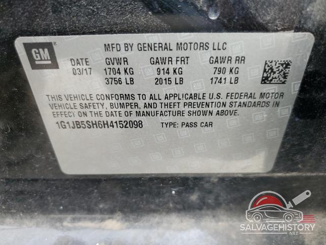 1G1JB5SH6H4152098 2017 CHEVROLET SONIC photo no. 12