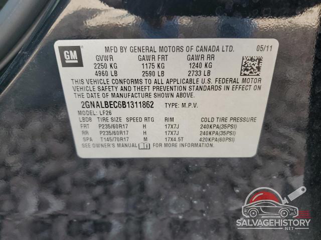2GNALBEC6B1311862 2011 CHEVROLET EQUINOX photo no. 13