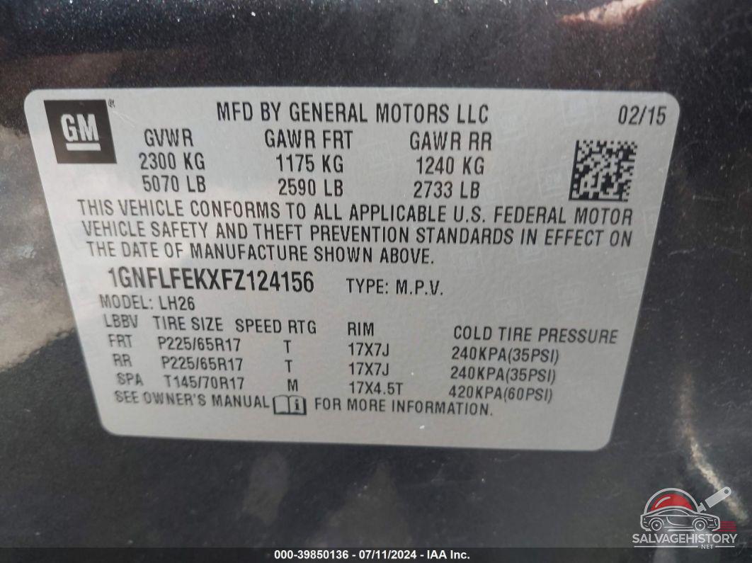 1GNFLFEKXFZ124156 2015 CHEVROLET EQUINOX photo no. 9