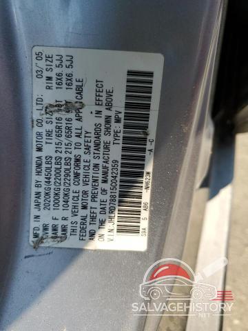 JHLRD78815C042359 2005 HONDA CRV photo no. 12