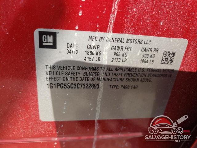 1G1PG5SC3C7322893 2012 CHEVROLET CRUZE photo no. 12