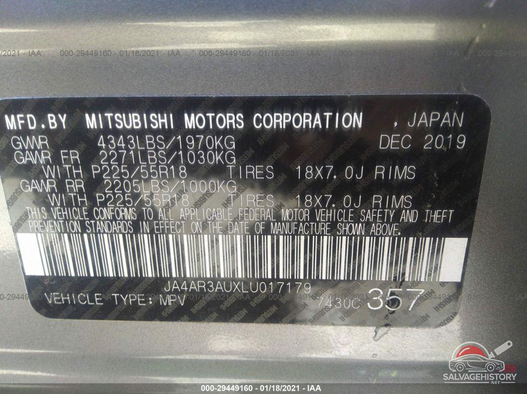 JA4AR3AUXLU017179 2020 MITSUBISHI OUTLANDER SPORT photo no. 9