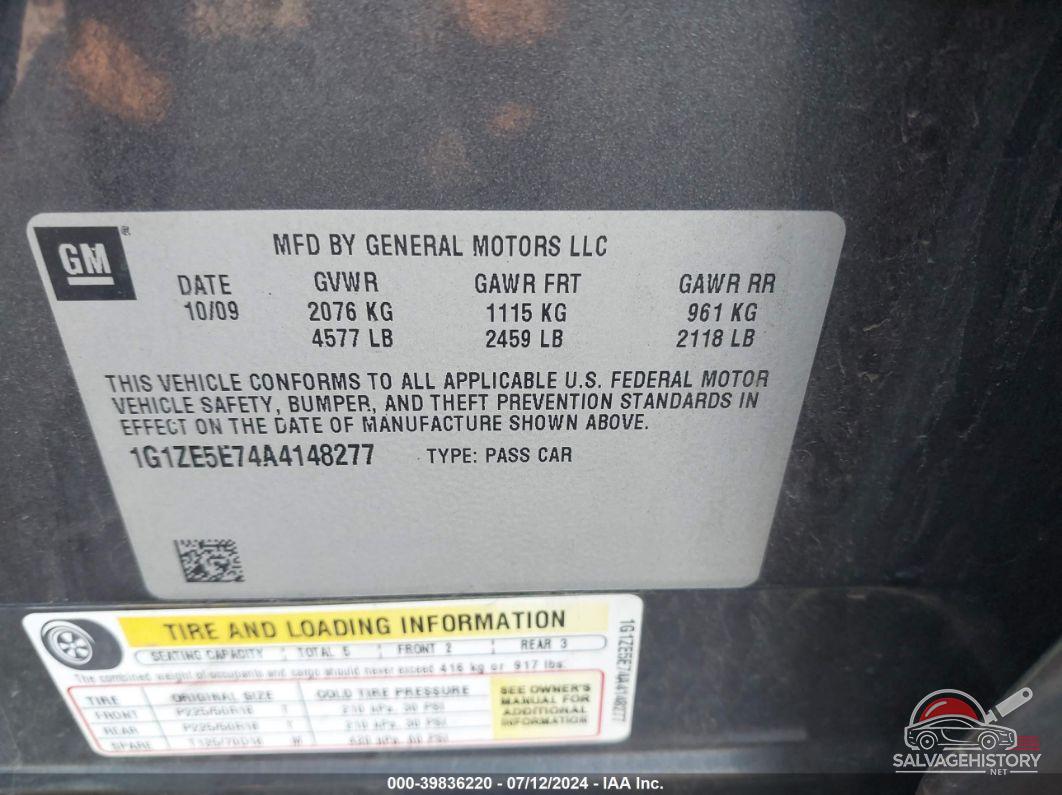 1G1ZE5E74A4148277 2010 CHEVROLET MALIBU photo no. 9