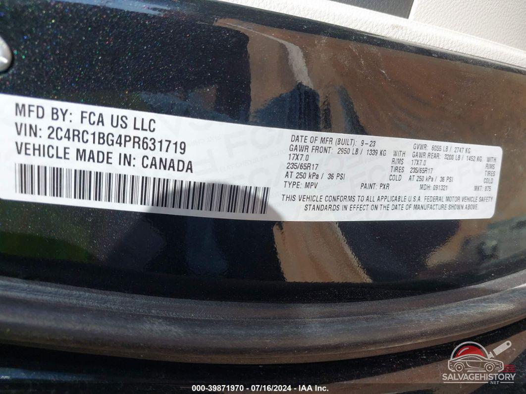 2C4RC1BG4PR631719 2023 CHRYSLER PACIFICA photo no. 9