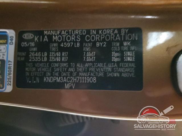 KNDPM3AC2H7111908 2017 KIA SPORTAGE photo no. 13