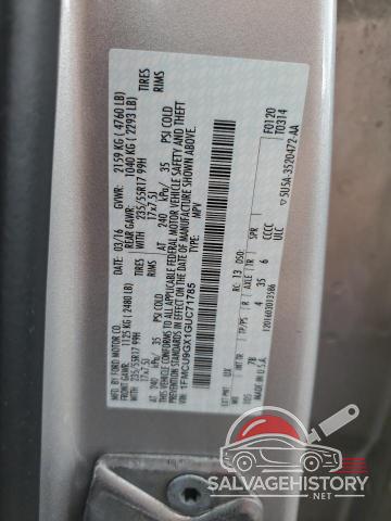 1FMCU9GX1GUC71785 2016 FORD ESCAPE photo no. 13