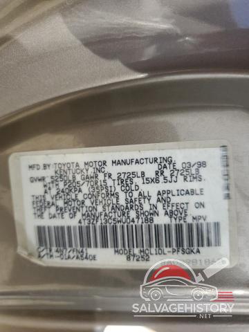 4T3ZF13C5WU047188 1998 TOYOTA All Models photo no. 13