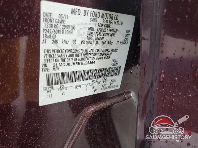 2LMDJ8JK5BBJ25364 2011 LINCOLN MKX photo no. 12